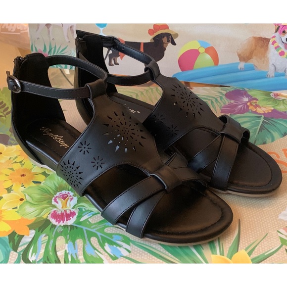 Angel Steps Women’s Sandals 8 W Black Ankle Gladiator Style - Picture 10 of 10